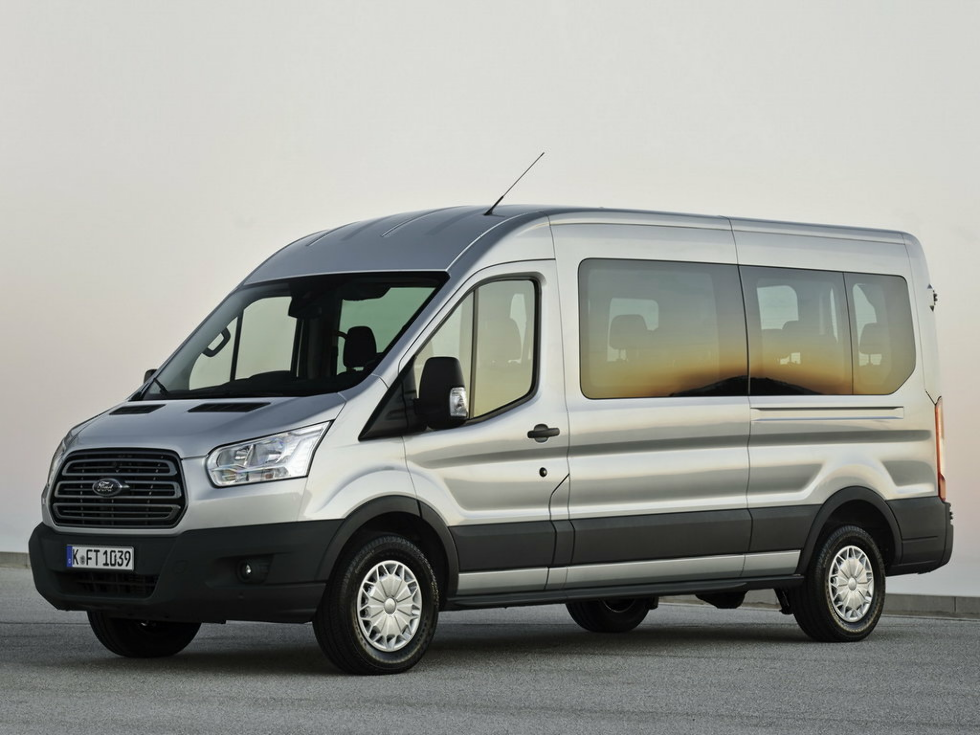 Коврики ЭВА "EVA ромб" для Ford Transit VII (автобус) 2014 - Н.В., серые, 2шт.