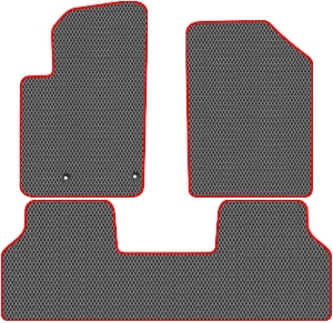 Коврики "EVA ромб" в салон Peugeot Partner I (пассажирский / 5F) 2002 - 2008, серые 3шт.