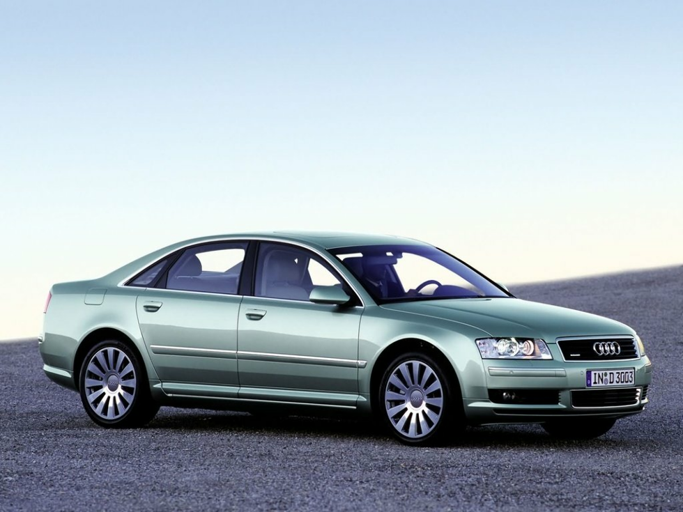 Коврики ЭВА "EVA ромб" для Audi A8 Short (седан / D3) 2002 - 2005, черные, 4шт.