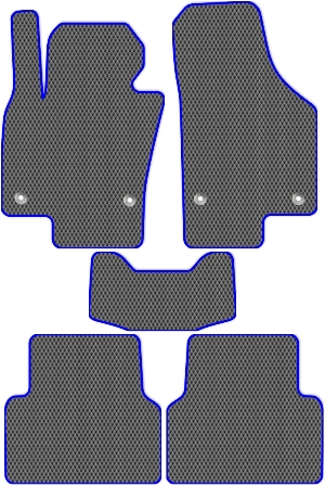 Коврики "EVA ромб" в салон Volkswagen Tiguan I (suv / NF) 2006 - 2011, серые 5шт.