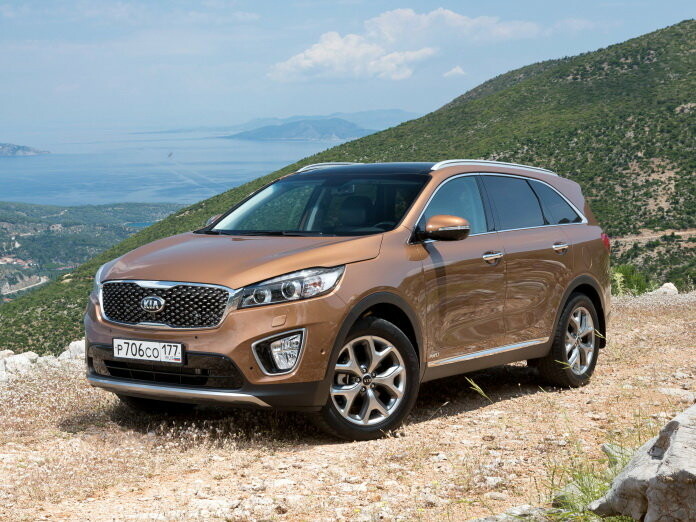 Коврики текстильные "Стандарт" для Kia Sorento Prime III (suv  7 мест / UM) 2014 - 2018, черные, 4шт.