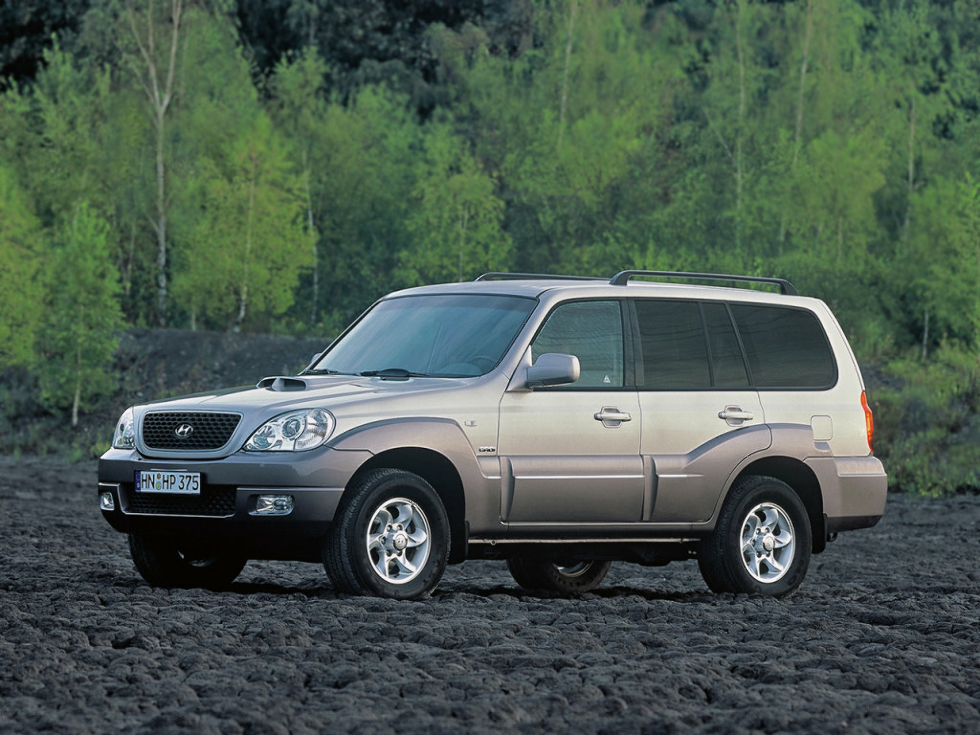 Коврики ЭВА "EVA ромб" для Hyundai Tarracan (suv / HP) 2004 - 2007, черные, 4шт.