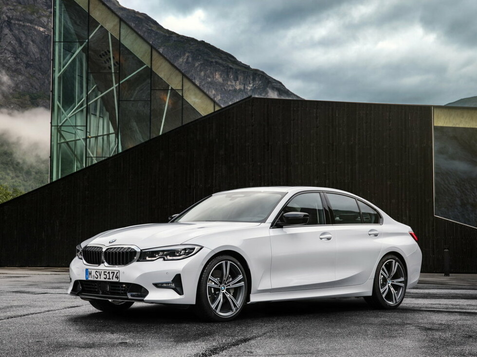 Коврики текстильные "Премиум+" для BMW 3-Series (седан / G20) 2018 - Н.В., черные, 4шт.