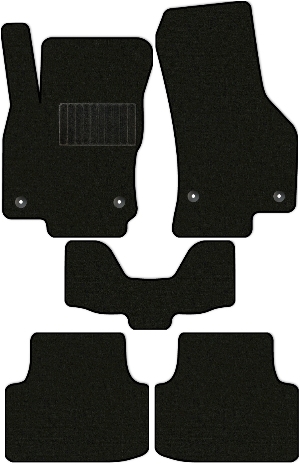 Коврики "Стандарт" в салон Skoda Octavia IV (лифтбек / A8) 2019 - Н.В., черные 5шт.